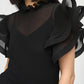 Joseph Ribkoff - Chiffon Pleated Top with Ruffled Sleeves