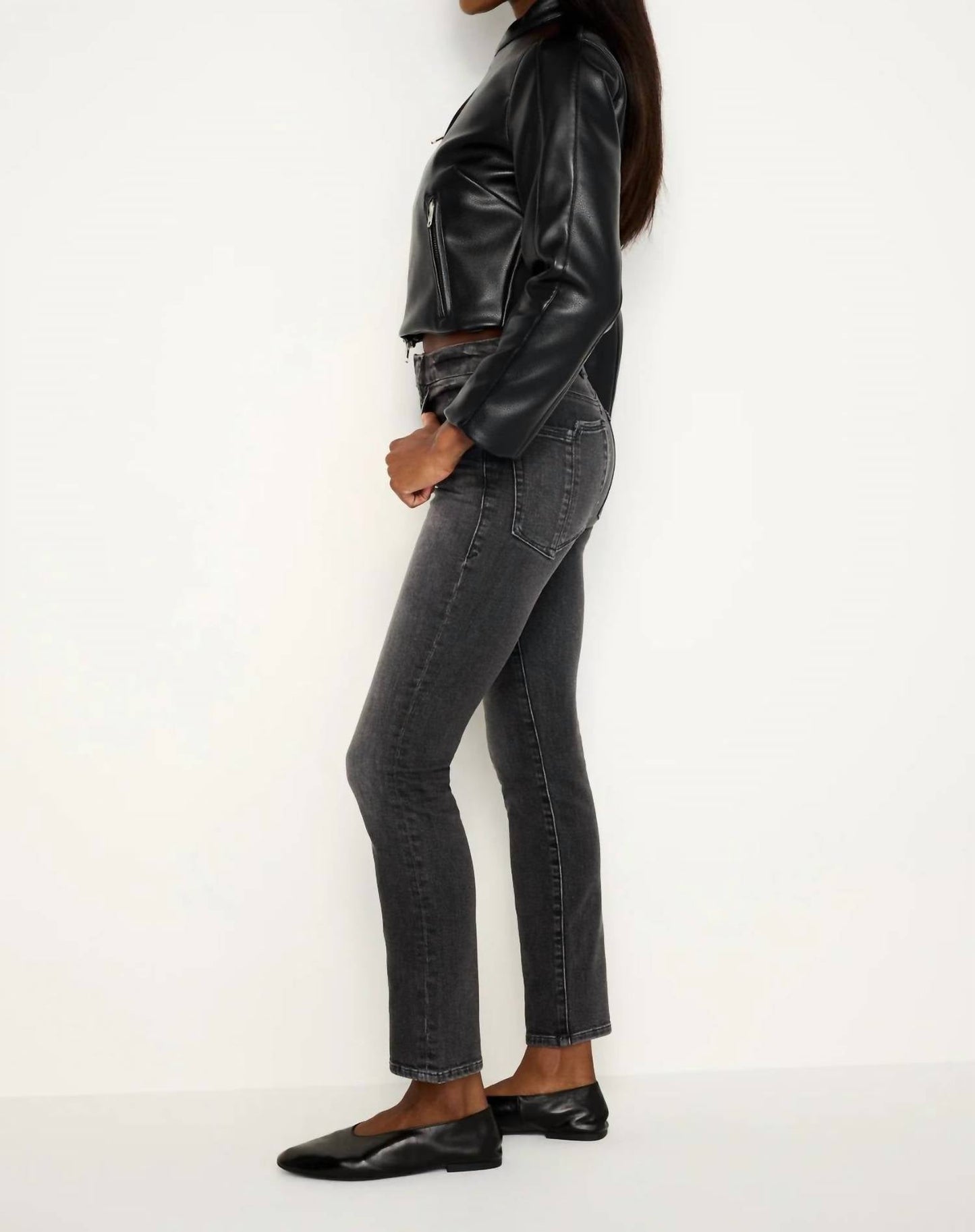 Good American - Good Legs Straight Split Back Jeans