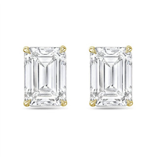 Diana M Jewels - 12.00 Cts Lab Grown Emerald Cut Stud Earrings