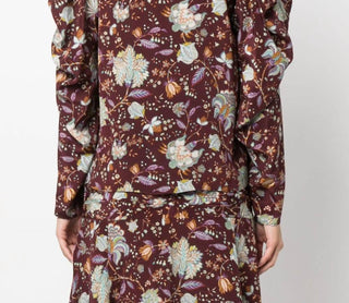 Ulla Johnson - Blusa de seda com manga comprida e laço, multicolorida