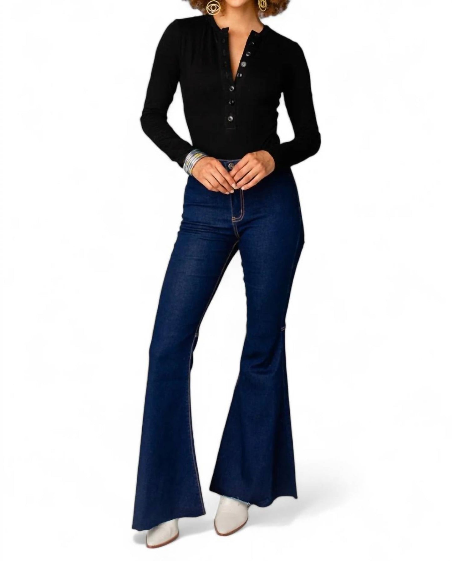 Buddylove - Ivy Henley Button Front Bodysuit