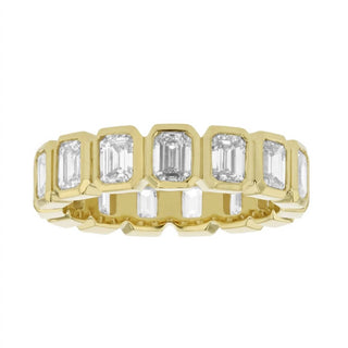 Diana M Jewels - Anel Eternity com bisel de diamante cultivado em laboratório para mulheres