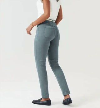 Spanx - Calça reta de sarja elástica