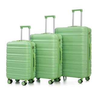 3-Piece Luggage Set – 20" / 24" / 28" ABS Spinner Suitcase with 360° Wheels & Combination Lock (Green)