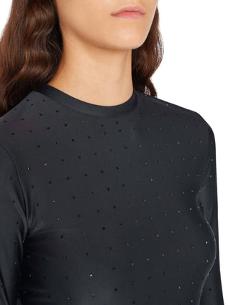 Frame - CROPPED LONG SLEEVE RHINESTONE TOP
