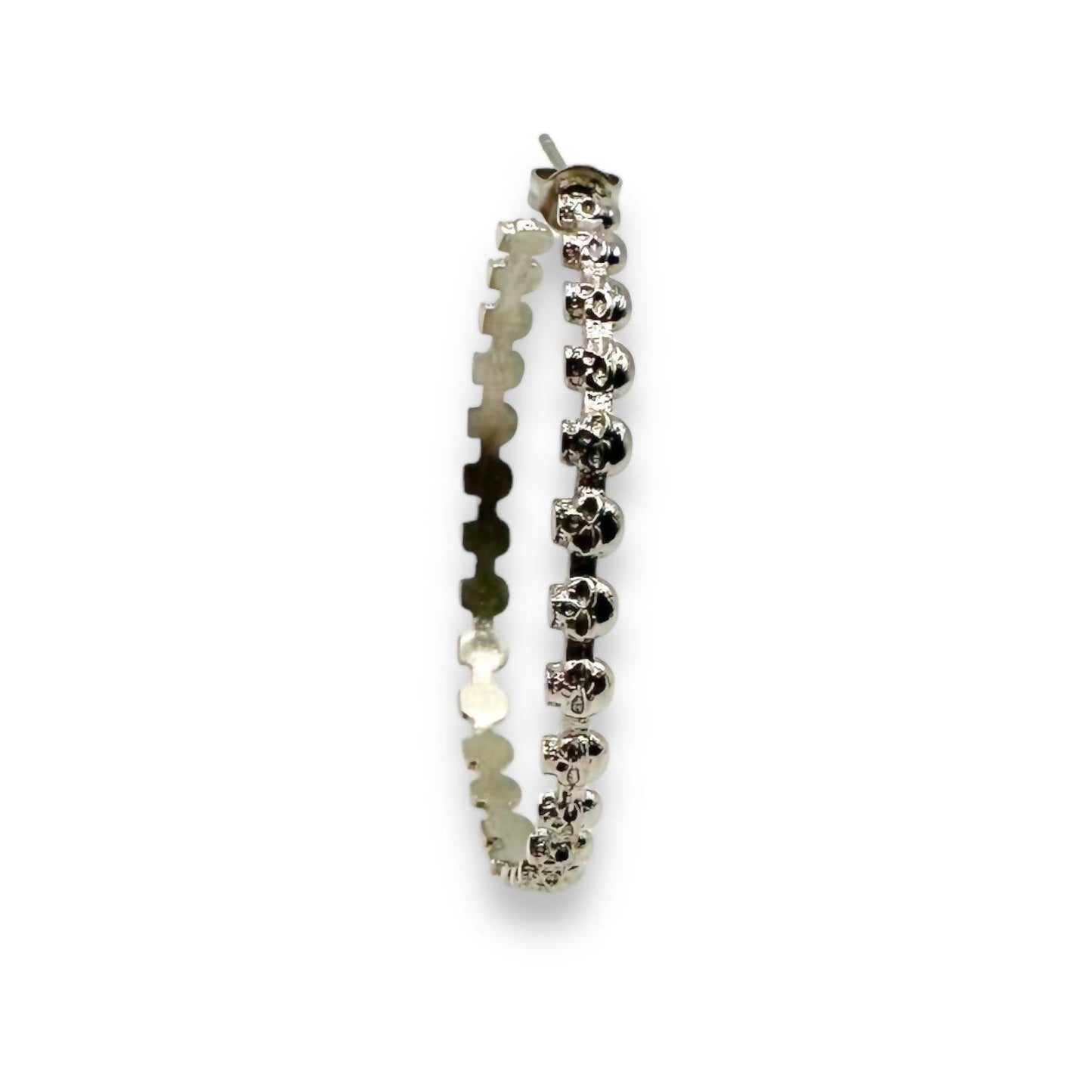 Jagged Halo Jewelry - Women's Eternity Skull Hoop Earrings