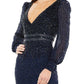 Mac Duggal - Long Sleeve Fitted Tea Length Dress