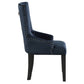 Varian II Dark Navy Velvet & Black Finish Side Chair