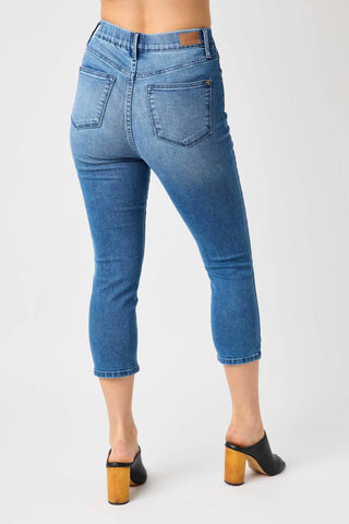 Judy Blue - Calça jeans de cintura alta com ajuste por cadarço