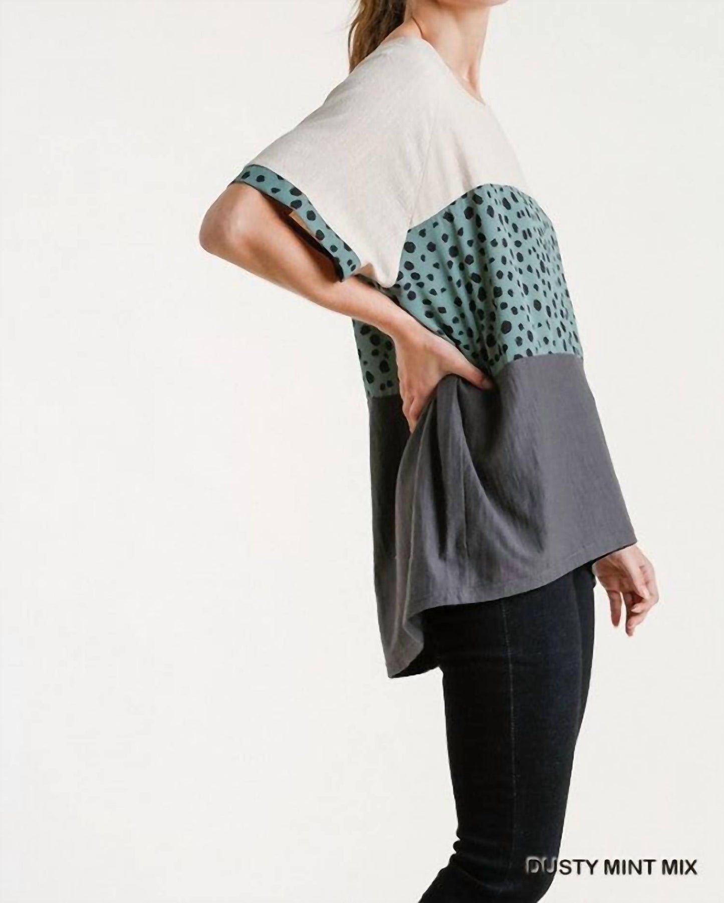 Umgee - Dalmatian Color Block Top