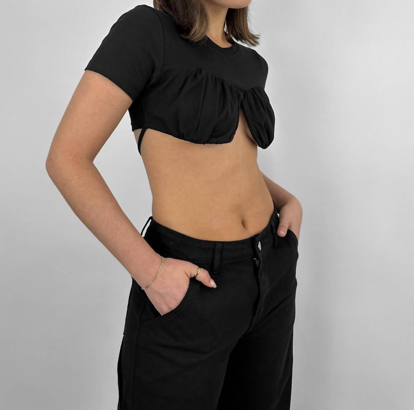 Mimosa - Crew Neck Cropped Underwire Tee