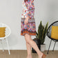 Paparazzi - Border Print Smocked Dress