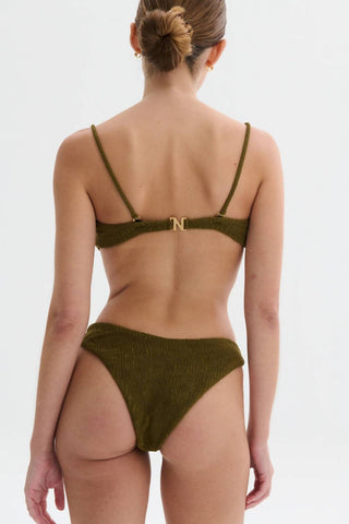 Nelblu - Calcinha de biquíni Ondas Crinkle Cheeky