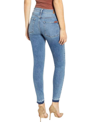 7 For All Mankind - Calça Jeans Super Skinny Step com Barra Crua e Tornozelo