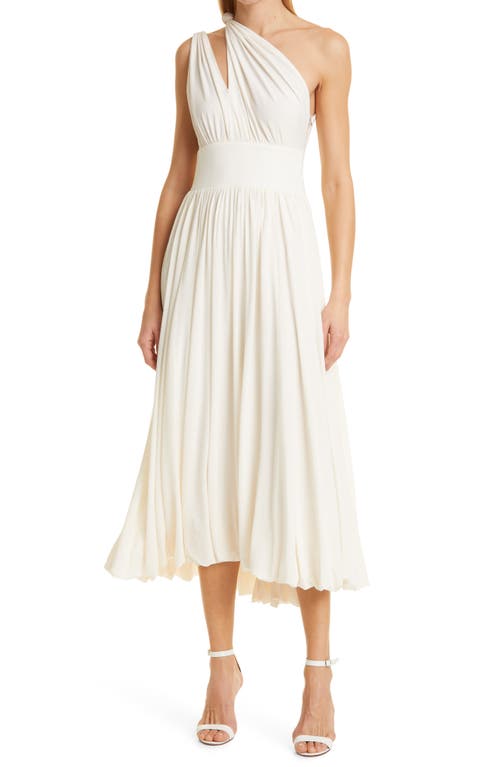 La Ligne One-Shoulder Cutout Midi Dress in Ivory  Size Small