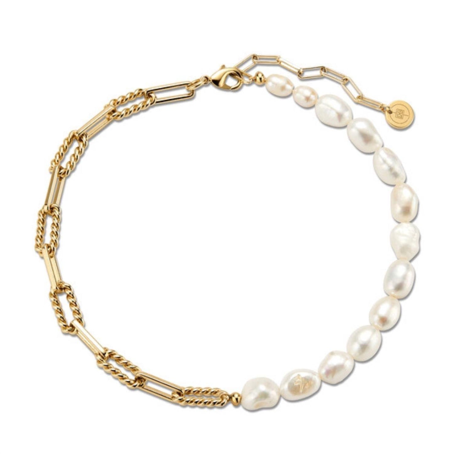 Eklexic - Pearl Chain Link Necklace