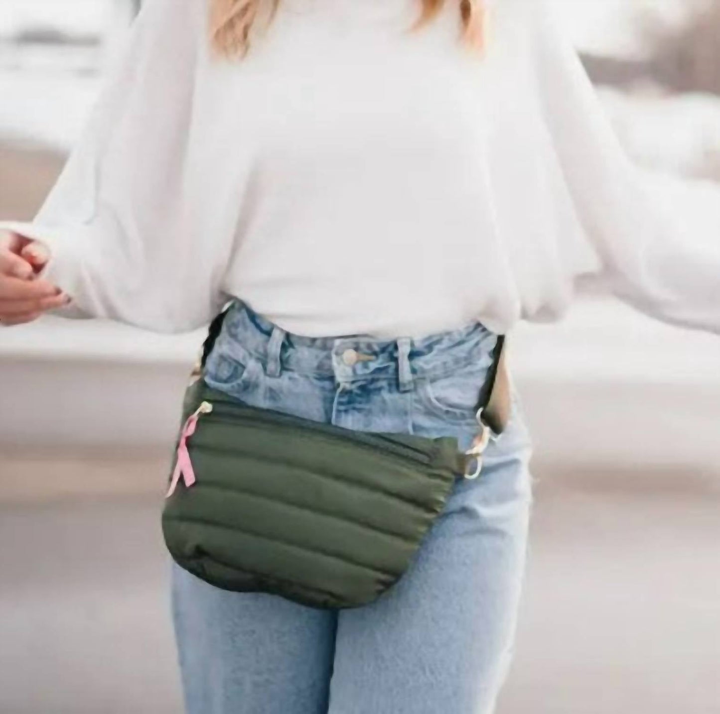 Pretty Simple - Women's Quilted Puffer Sling Belt Bag