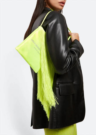 Alexander Wang - Bolsa de ombro feminina com franjas de cristal e cetim