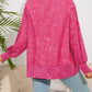 Shiying Fashion - Acid Wash Relaxed Fit Seamed Pullover Sweatshirt with Slits
