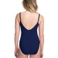 Profile By Gottex - Lace Up Side Shirred One Piece Swimsuit