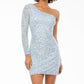 Ashleylauren - One-shoulder Short Sequin Cocktail Dress
