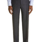 Canali Solid Wool Flat Front Dress Pants in Charcoal, Size 54 Eu