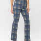 Judy Blue - High Waist Plaid Vintage Look Straight Leg Jeans