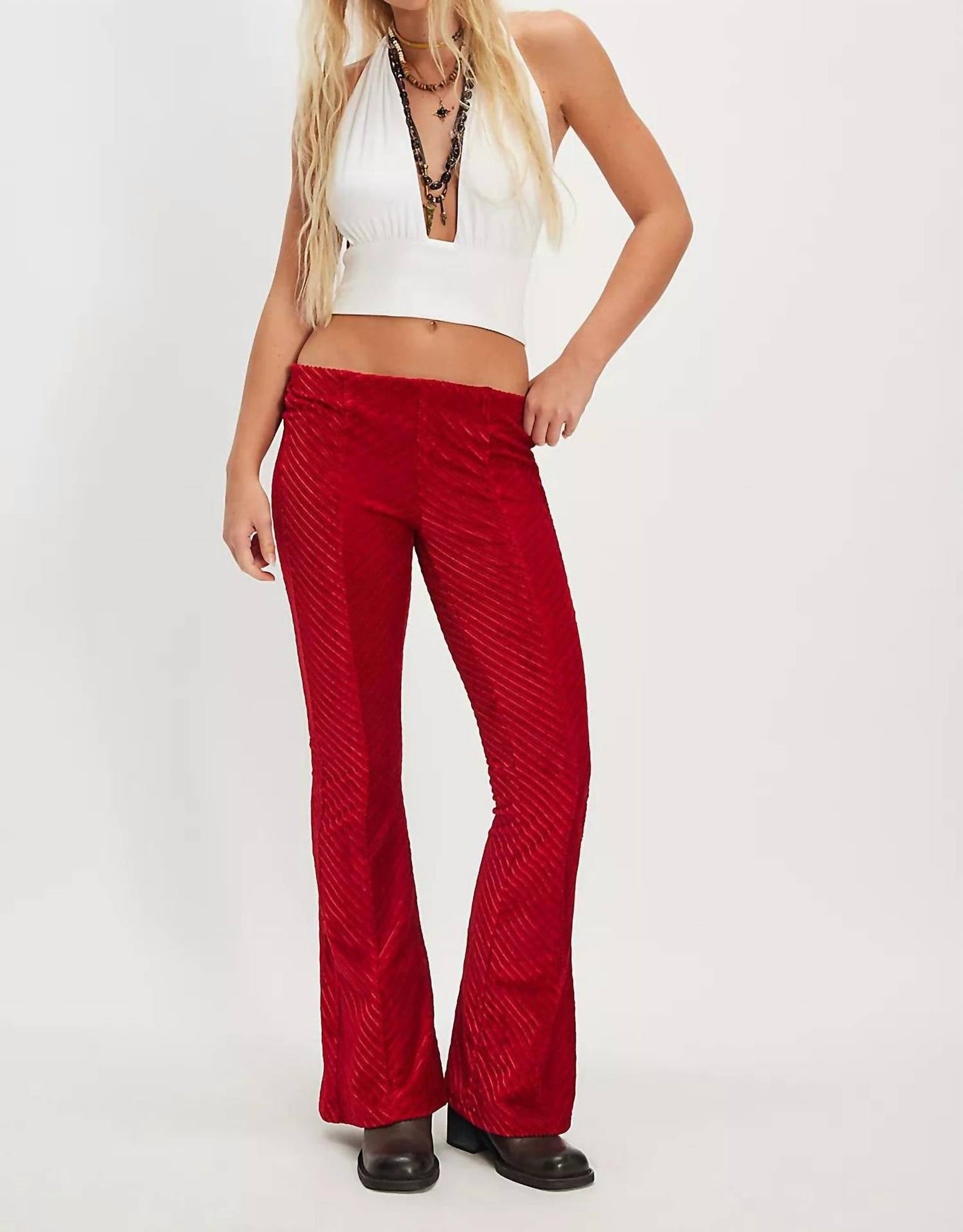 Free People - Penny Pull On Velvet Flare Pant