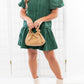 Tcec - Louise Pleated Aline Puff Sleeve Mini Dress
