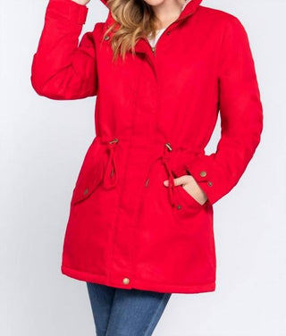 Active Usa - Jaqueta utilitária com capuz e forro de lã e pele