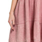 Zenana - Washed Double Gauze Raw Edge V-neck Dress