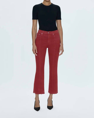 Pistola - Calça curta bootcut com cintura alta e costura Lennon