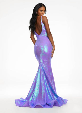 Ashleylauren - Long Fitted Sequin Mermaid Prom Dress