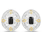 0.93 Carat Genuine Blue Sapphire and White Diamond .925 Sterling Silver Earrings