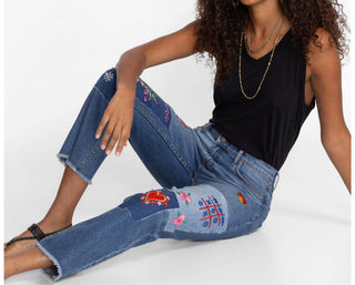 Johnny Was - Calça Jeans Curta Carmene Reta