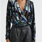 Ramy Brook - Orson Noir Printed Velvet Surplice