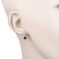 1.65 Carat Genuine Blue Sapphire and White Diamond 10K Yellow Gold Earrings