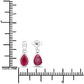 1.65 Carat Genuine Ruby and White Diamond 10K White Gold Earrings