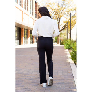 Julia Rose - Liz Crossover Bootcut Leggings with Pockets