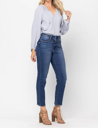 Judy Blue - Calça jeans slim fit com jugo frontal e cintura alta