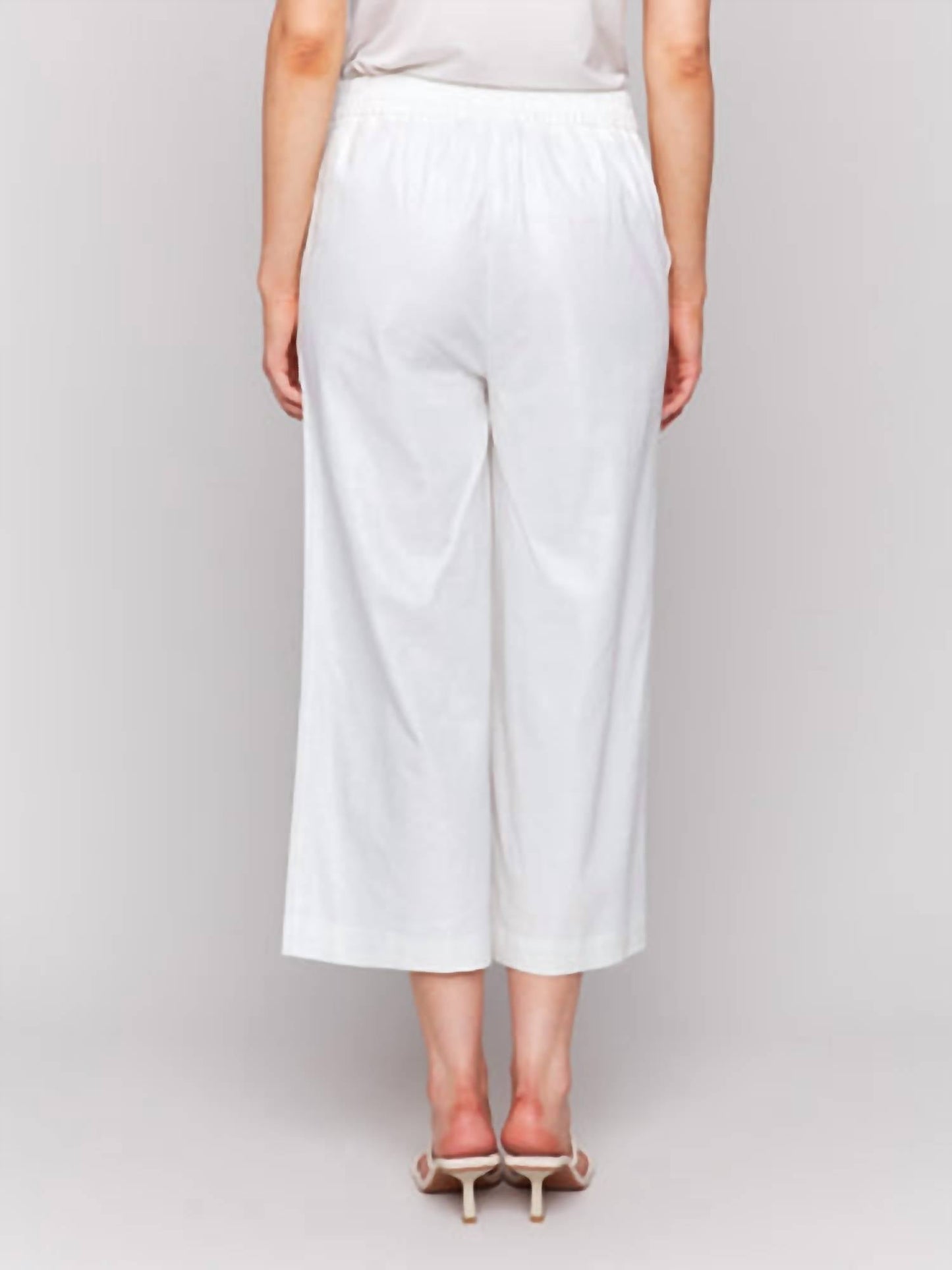 Charlie B - Foil Linen Blend Cropped Pull-on Pants