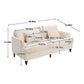 Mid Century Modern Fabric Loveseat Sofa, 2 Seat Upholstered Couch