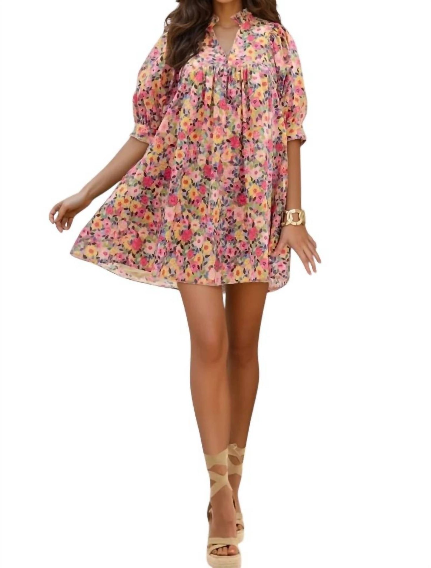 Entro - Angela Floral Print Mini Dress