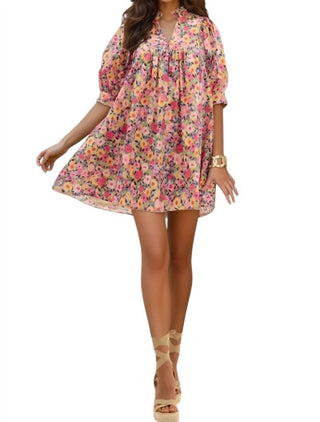 Entro - Vestido curto estampado floral Angela