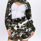 American Bazi - Edgy camo cropped jacket with chains