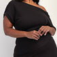 The Curve La - Plus Size Ribbed Knit Off Shoulder Knit Midi Dress