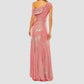 Mac Duggal - Metallic Off The Shoulder Ruched Waist Slit Gown
