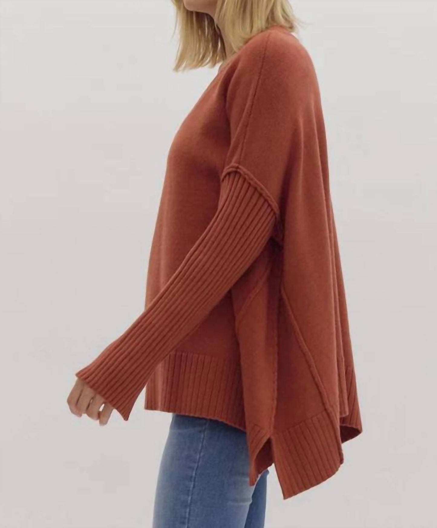 Entro - An Oversized V-Neck Top