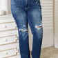 Judy Blue - Mid Rise Hand Sand & Destroy Bootcut Jeans