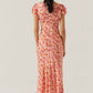Astr - Maisy Floral Flutter Sleeve Midi Dress
